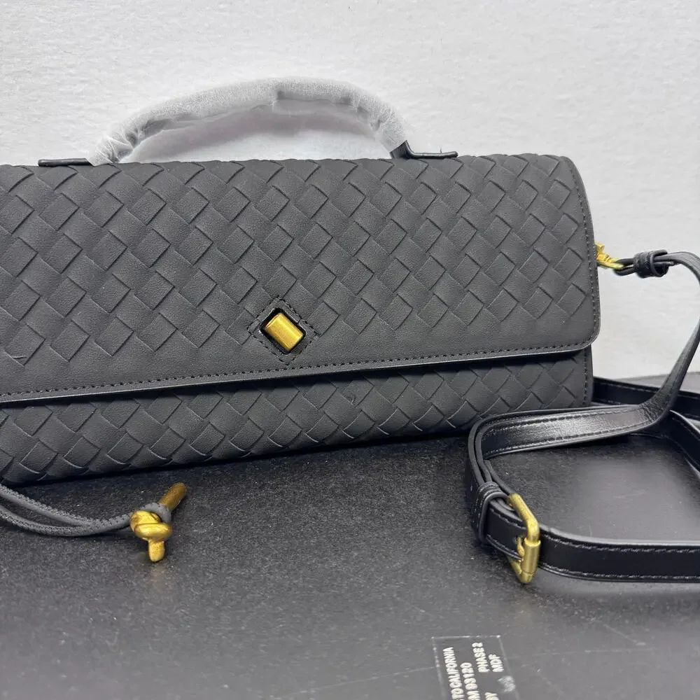 Woven Evening Clutch Crossbody Bag Dumpling Hobo Purse Vegan Leather New - Picture 3 of 9